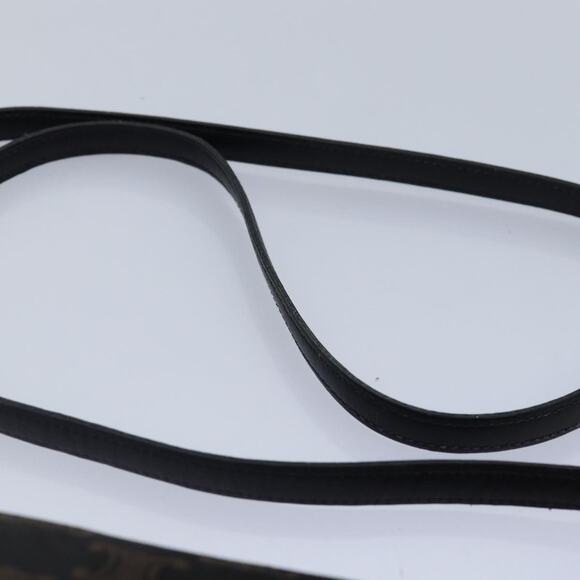 CELINE Macadam Canvas Shoulder Bag Gold Black - Picture 8 of 13